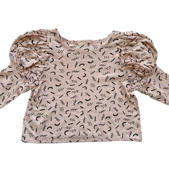 NWOT Stem Confetti Puff Sleeve Tee Size 4 - Picture 3 of 4